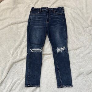 Women's Distressed Blue Jeans